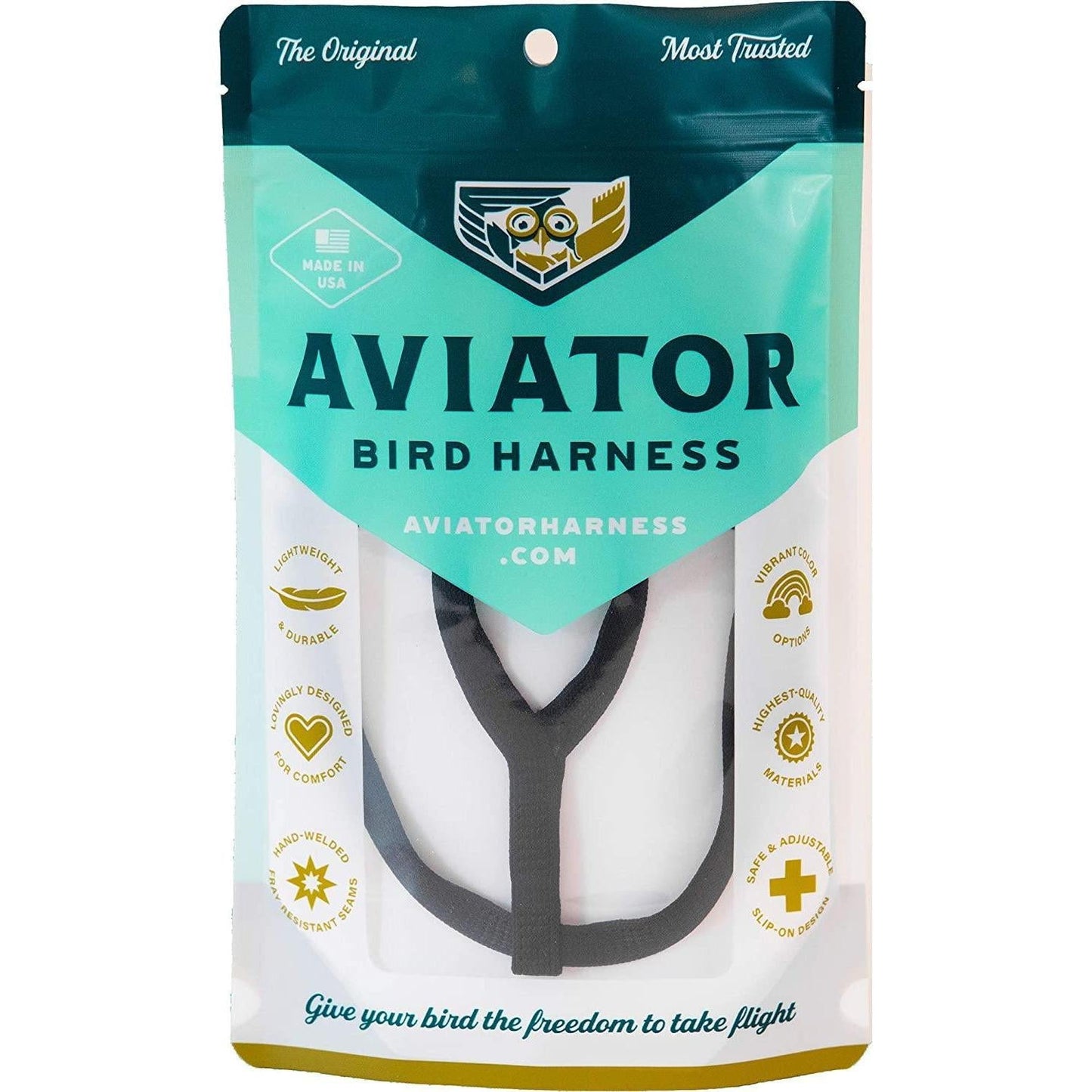 Aviator - Pettorina per Pappagalli - M - Nero