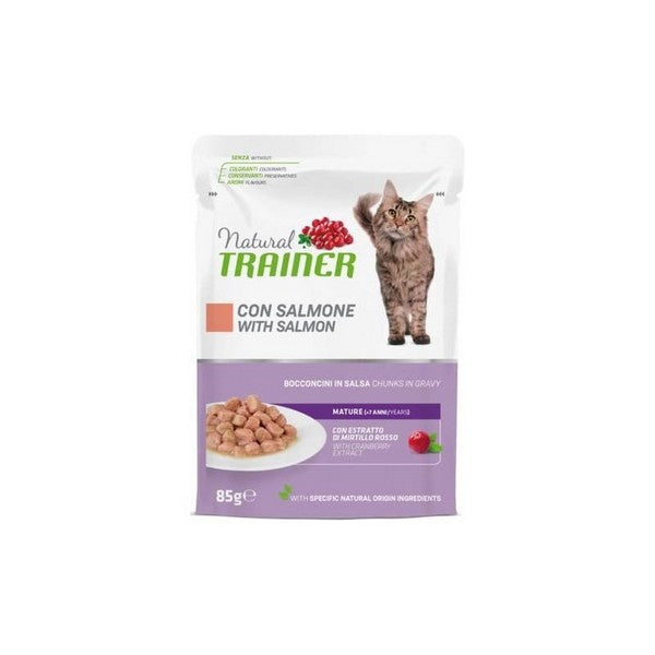 Natural Trainer Mature con Salmone 85g Cibo Umido per Gatti Maturi