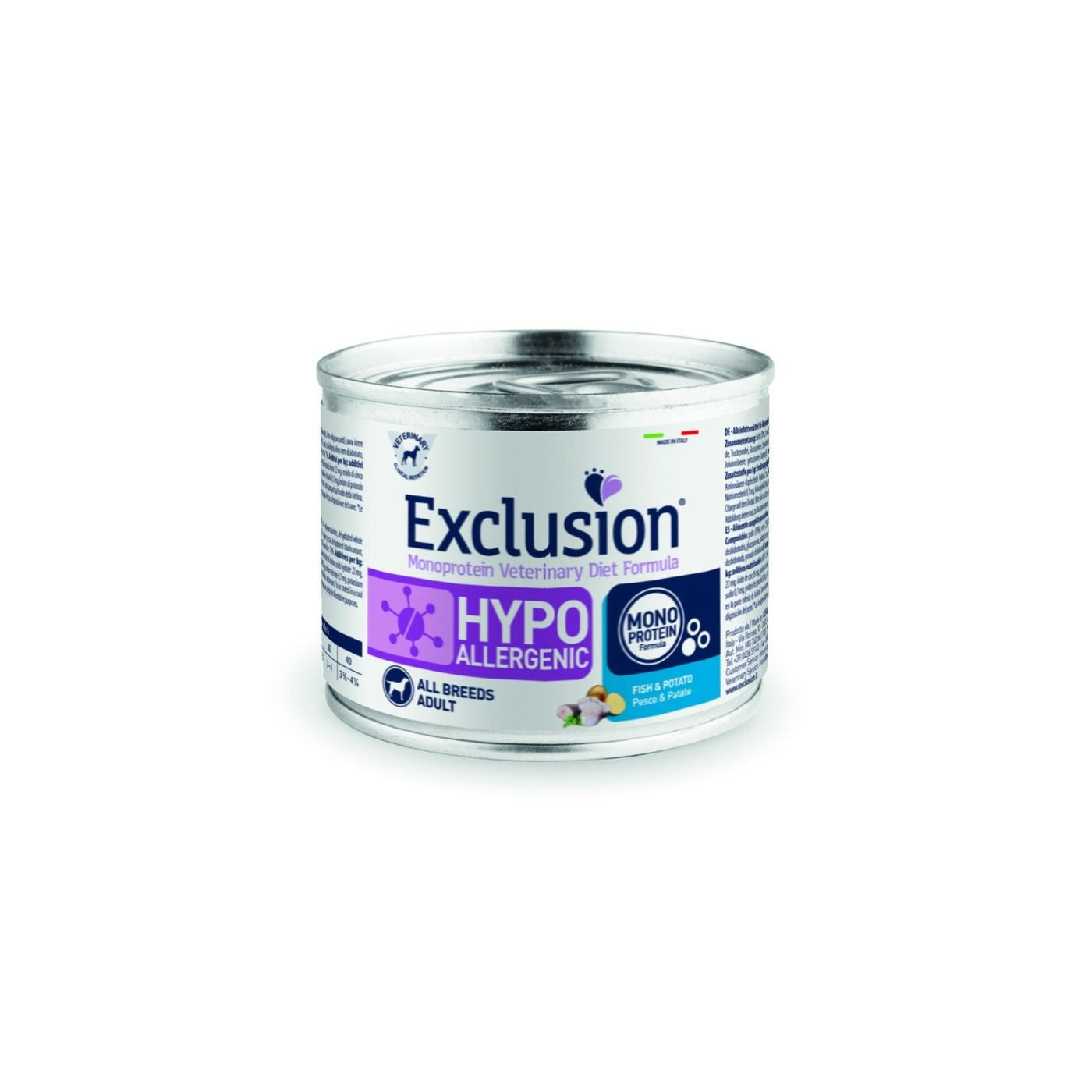 Exclusion Diet Hypoallergenic Pesce e Patata 200gr Alimento umido per Cani