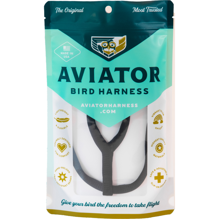 Aviator - Pettorina per Pappagalli - XXL - Nero