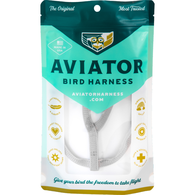 Aviator - Pettorina per Pappagalli - S - Argento