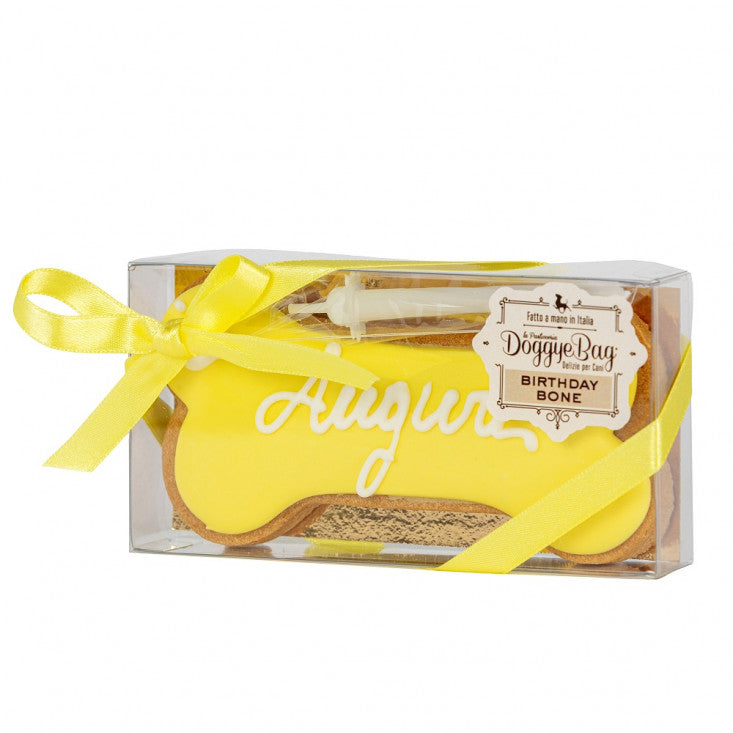 Tortina per Cani - DoggyeBag Birthday Bone Auguri Giallo