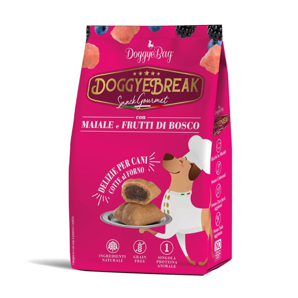 Biscotti per Cane - DoggyeBag DoggyeBreak con Maiale e Frutti di Bosco 180g