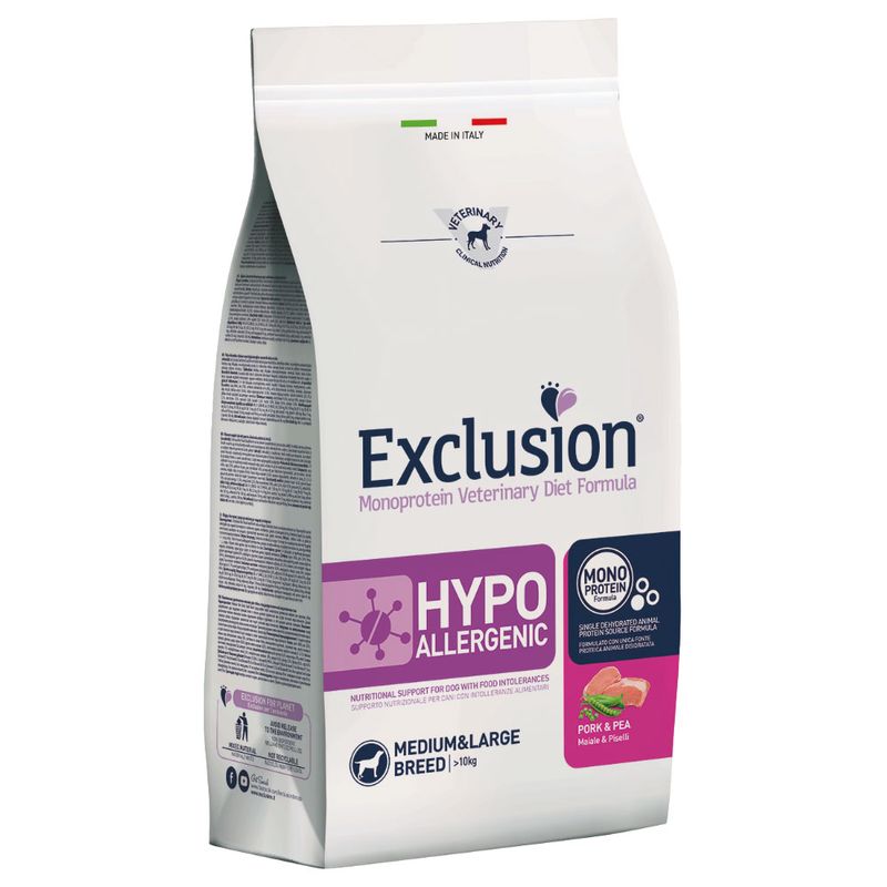 Exclusion Hypoallergenic Maiale e Piselli 12kg