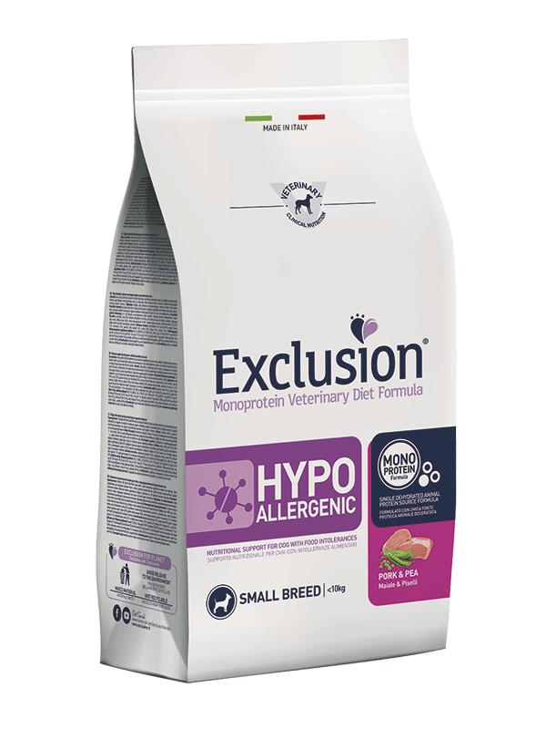 Exclusion Hypoallergenic Small Breed Maiale 800g