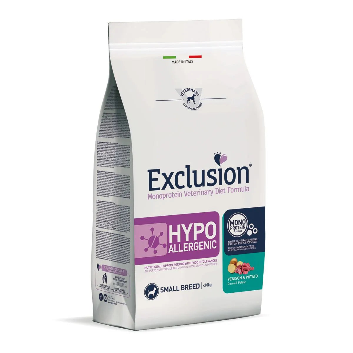 Exclusion Hypoallergenic Small Cervo e Patate 2Kg