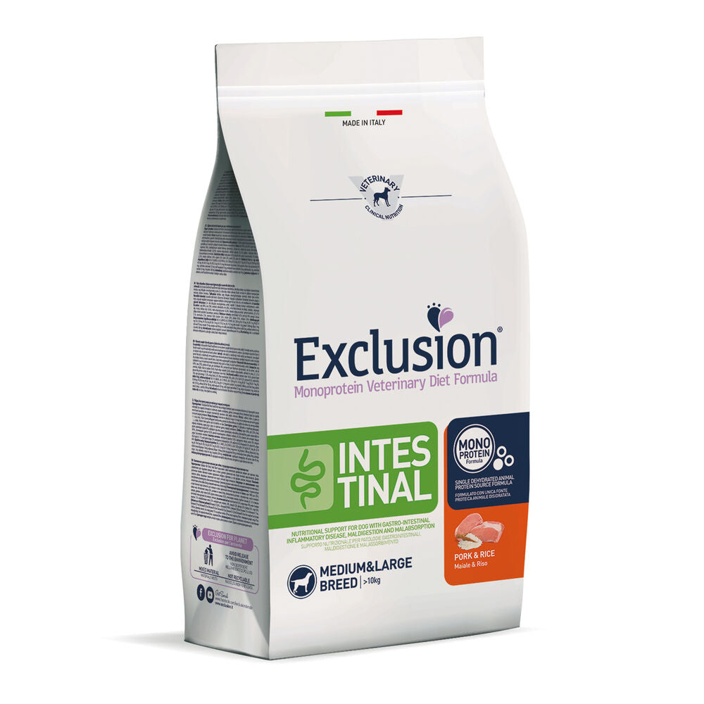 Exclusion Intestinal Medium/Large Breed Maiale e Riso 12kg - Crocchette per Cani
