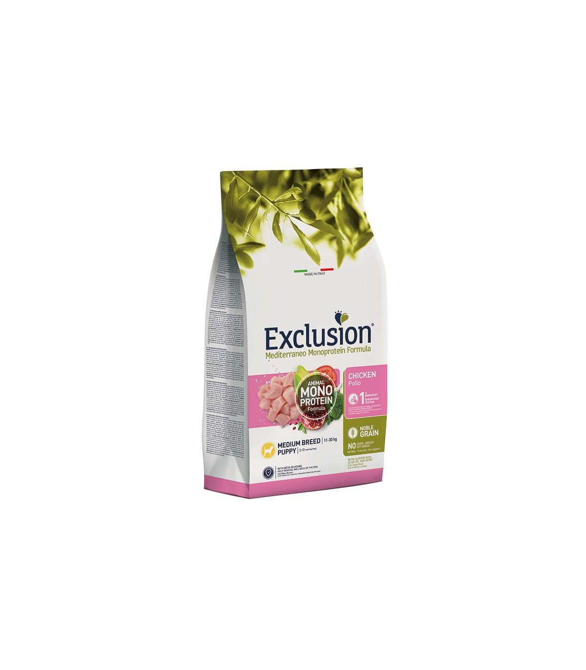 Exclusion Medium Puppy Pollo 12kg Crocchette per Cani Cuccioli