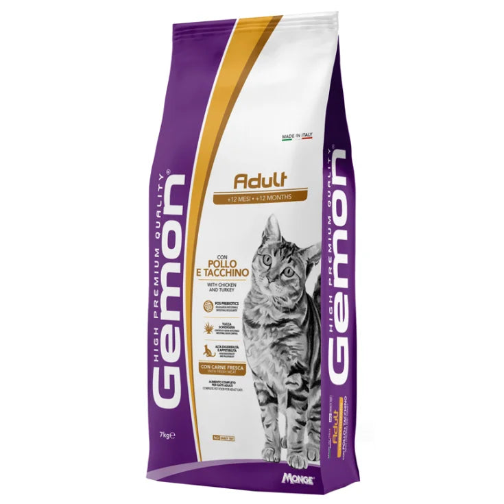 Gemon Adult Pollo e Tacchino 7kg Crocchette per Gatti