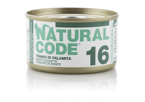Natural Code 16 Tranci di Palamita 85g Umido per Gatti