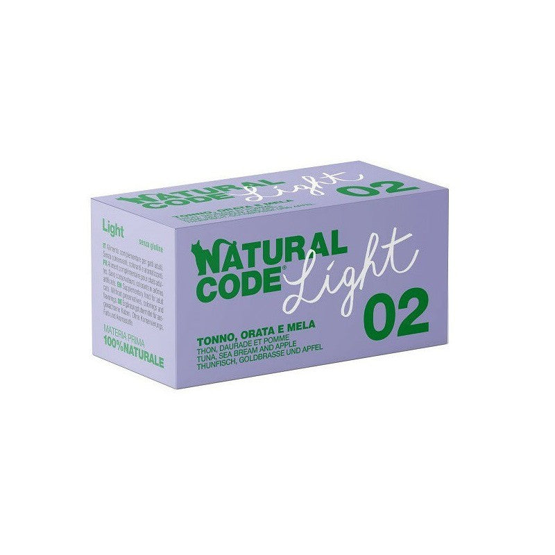 Natural Code 02 Light Tonno Orata e Mela 4x70g Umido per Gatti