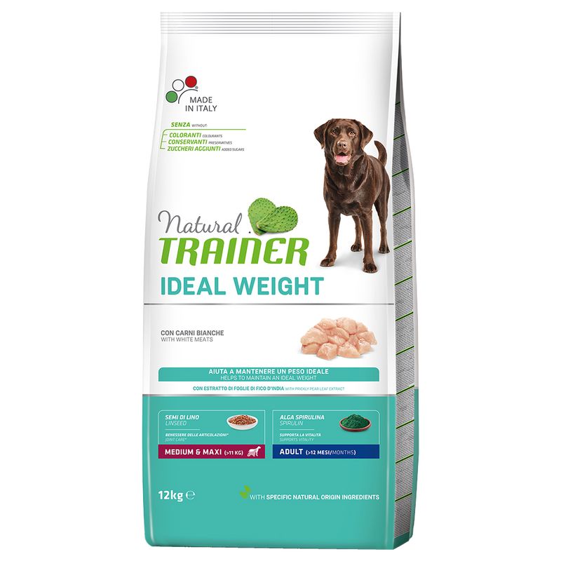 Natural Trainer Light in Fat Medium&Maxi Adult con Tacchino 12kg - Crocchette cani