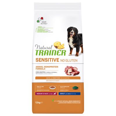 Natural Trainer Sensitive No Gluten Adult Medium/Maxi Anatra 12kg - Monoproteico