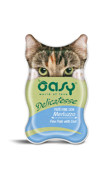 Oasy Delicatesse Patè con Merluzzo 85g Umido per Gatti