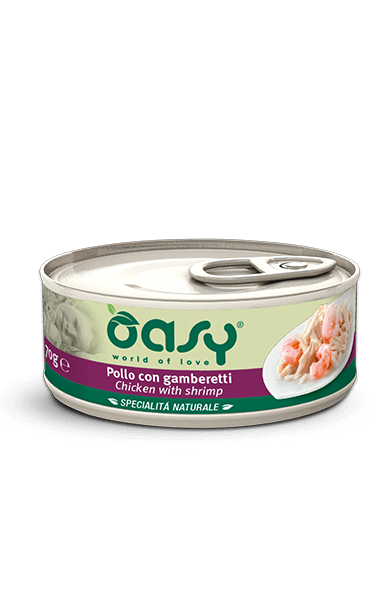 Oasy Specialità Naturale Pollo con Gamberetti 150g Umido per Gatti