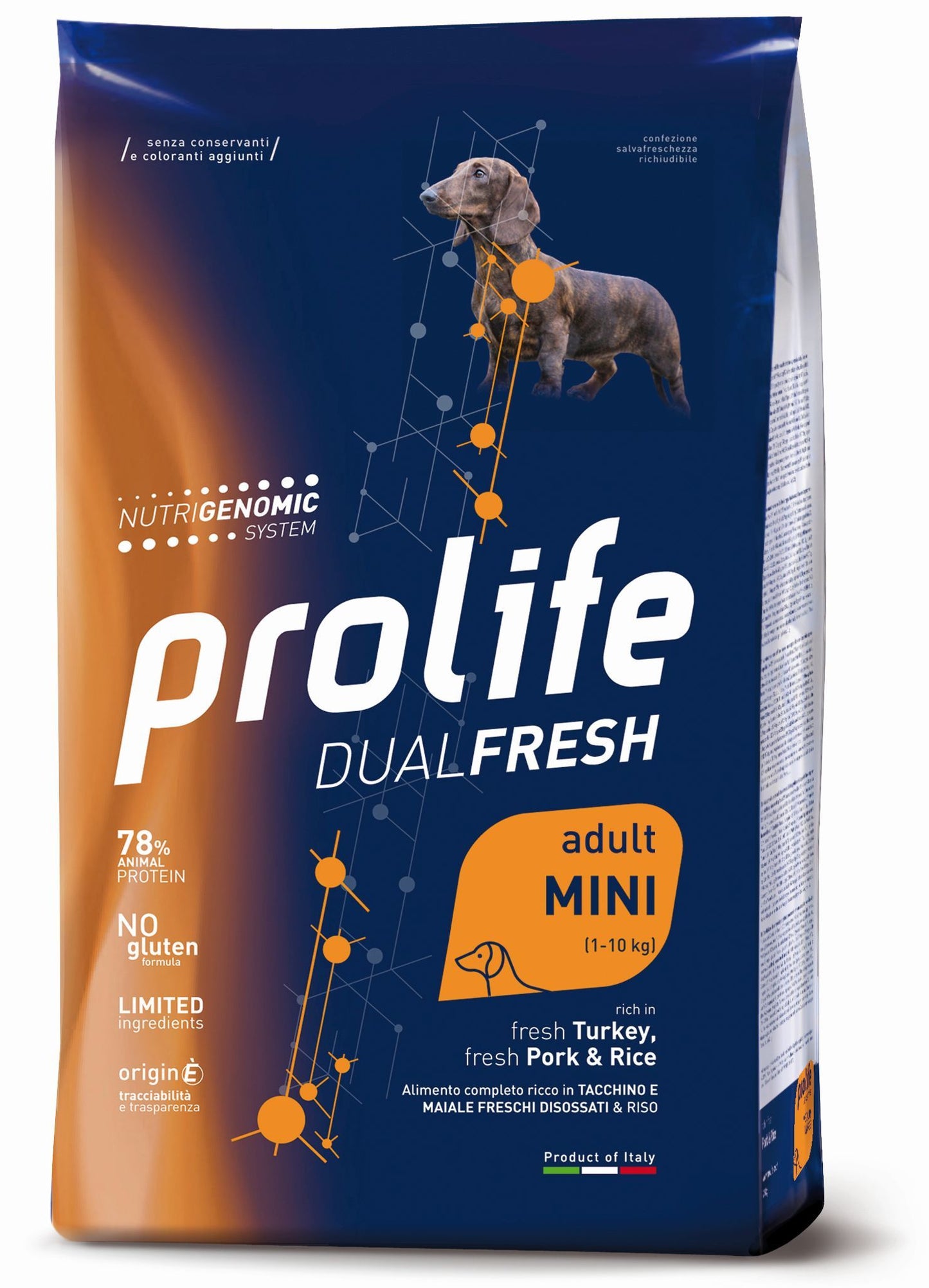 Prolife Dual Fresh Adult Mini Tacchino Maiale e Riso 2kg - Crocchette per Cani
