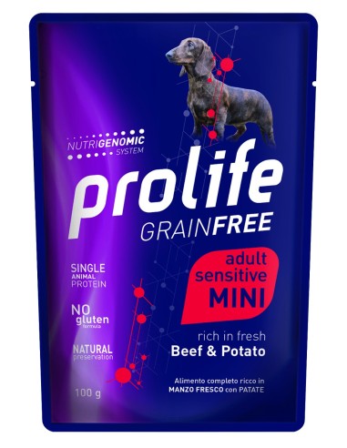 Prolife Grain Free Adult Mini Manzo e Patate 100g - Cibo Umido per Cani