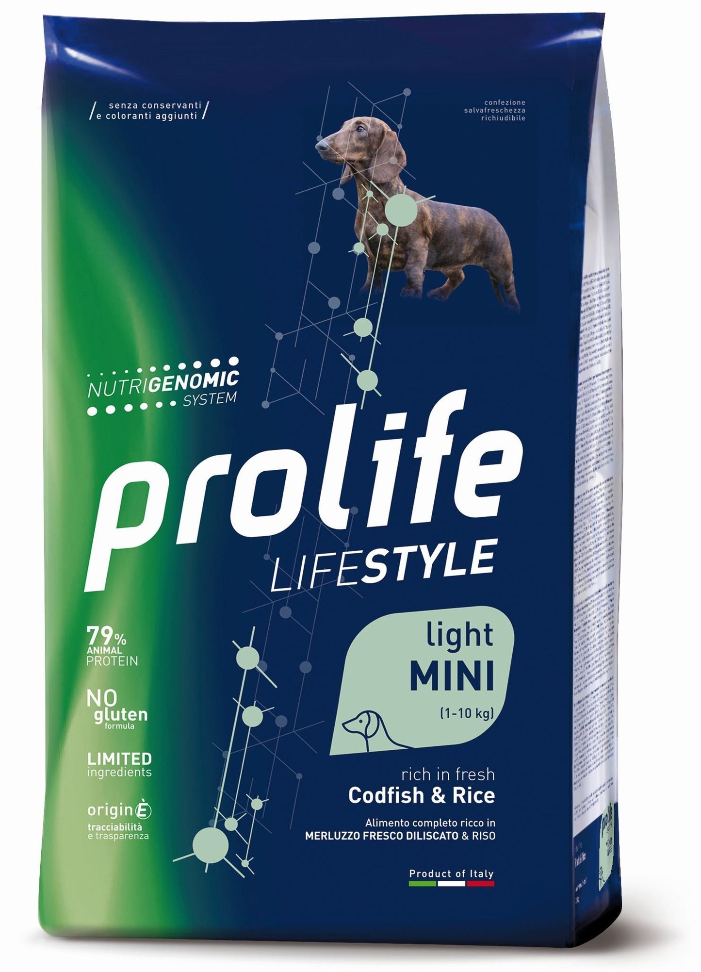 Prolife LifeStyle Light Mini Merluzzo e Riso 7kg - Crocchette Cane