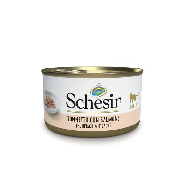Schesir Tonnetto con Salmone in Gelatina 85g - Cibo Umido per Gatti