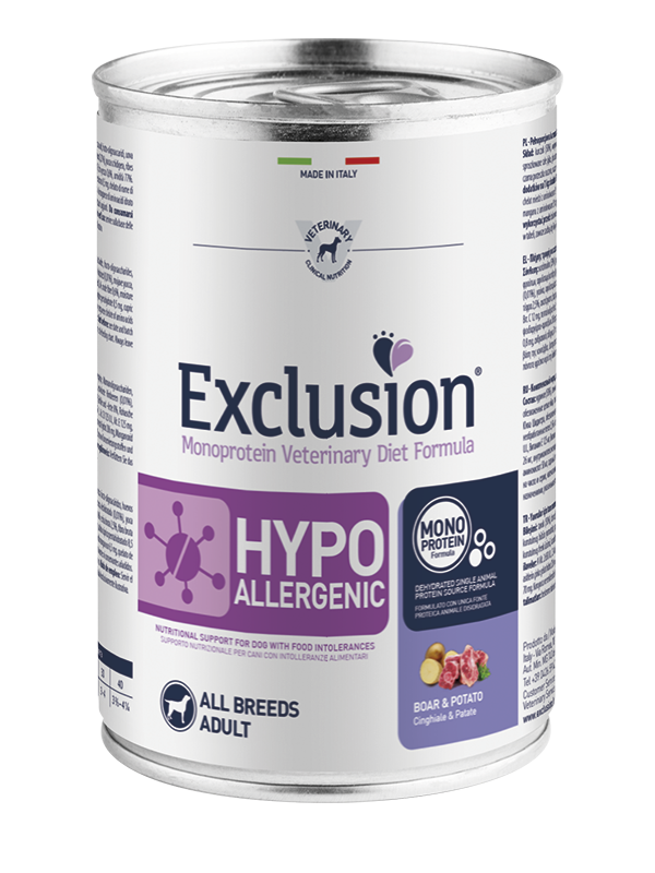 Exclusion Diet Hypoallergenic Cinghiale e Patata 400gr Alimento umido per Cani