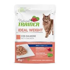 Natural Trainer Ideal Weight con Salmone 85g Cibo Umido per Gatti
