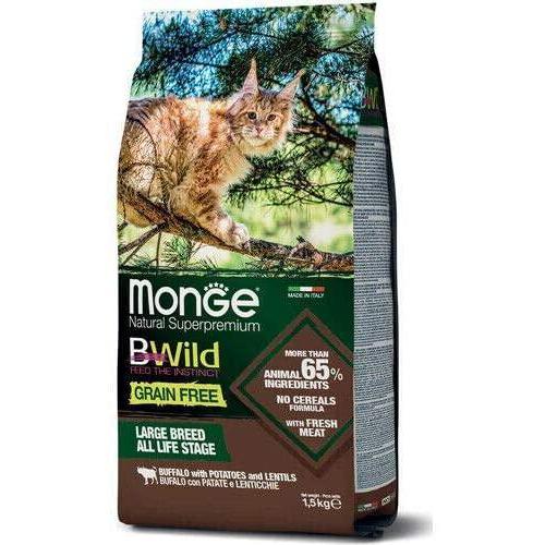 Monge BWild Grain Free All Life Stage Large Breed Bufalo con Patate e Lenticchie 1,5kg