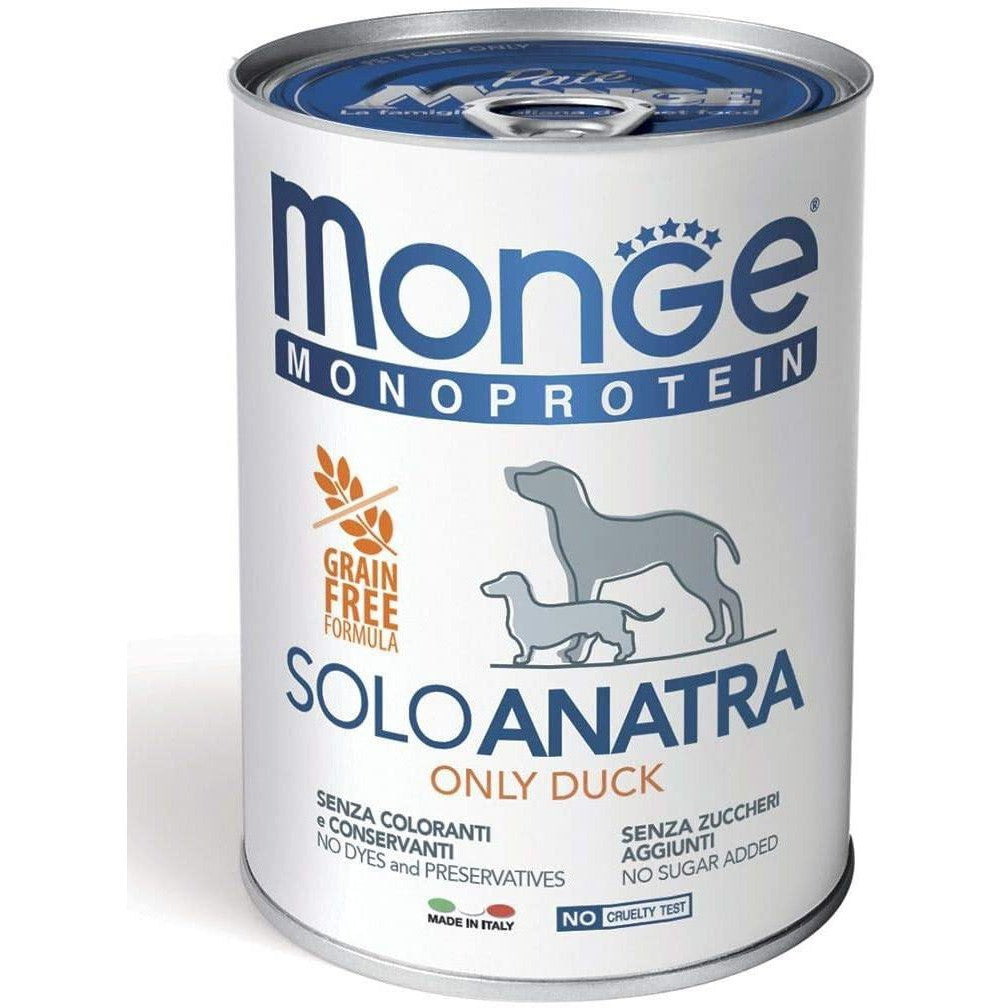 Monge Monoproteico Patè Anatra 400g - Cibo Umido per Cani