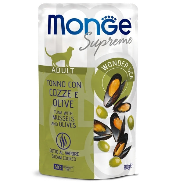 Monge Supreme Tonno con Cozze 80gr Alimento umido per Gatti
