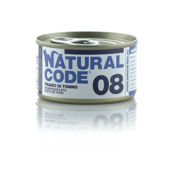 Natural Code 08 Tranci di Tonno Umido Gatto 85 Gr