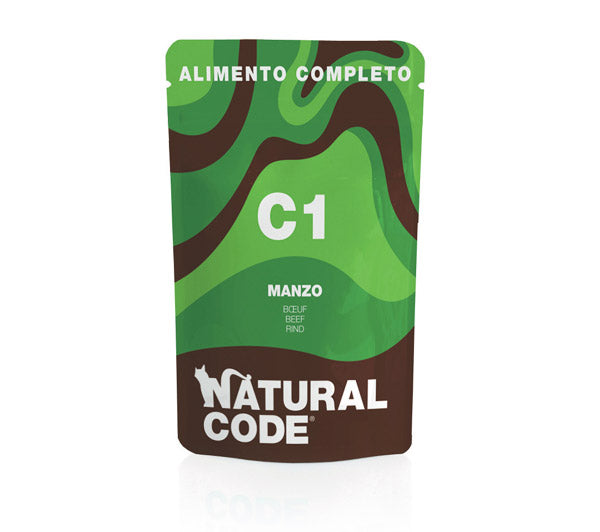 Natural Code C1 Manzo Umido Gatto 70 Gr