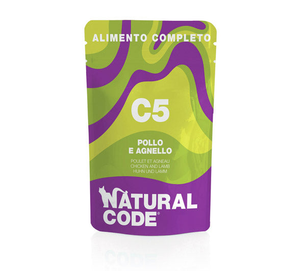 Natural Code C5 Pollo e Agnello Umido Gatto 70 Gr