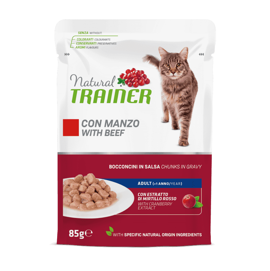 Natural Trainer Adult con bocconcini di manzo in salsa 85 gr