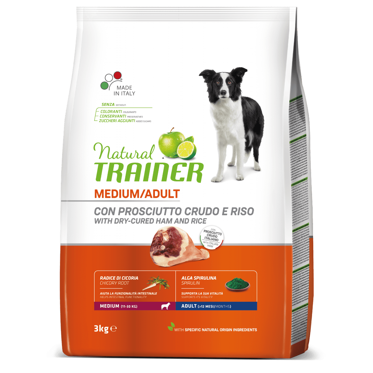 Natural Trainer Adult Medium con prosciutto crudo 3 Kg