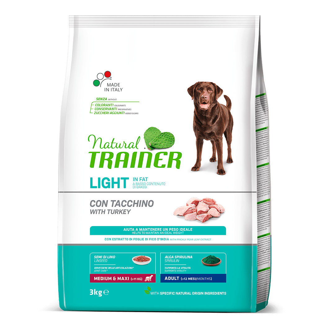 Natural Trainer Light in fat Medium&Maxi Adult con tacchino 3 Kg