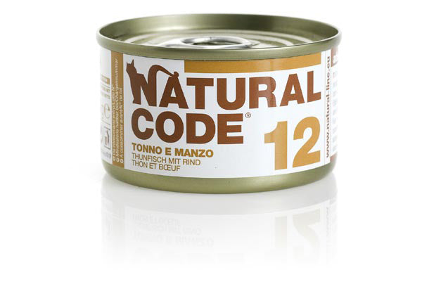 Natural Code 12 Tonno e Manzo 85g Umido per Gatti