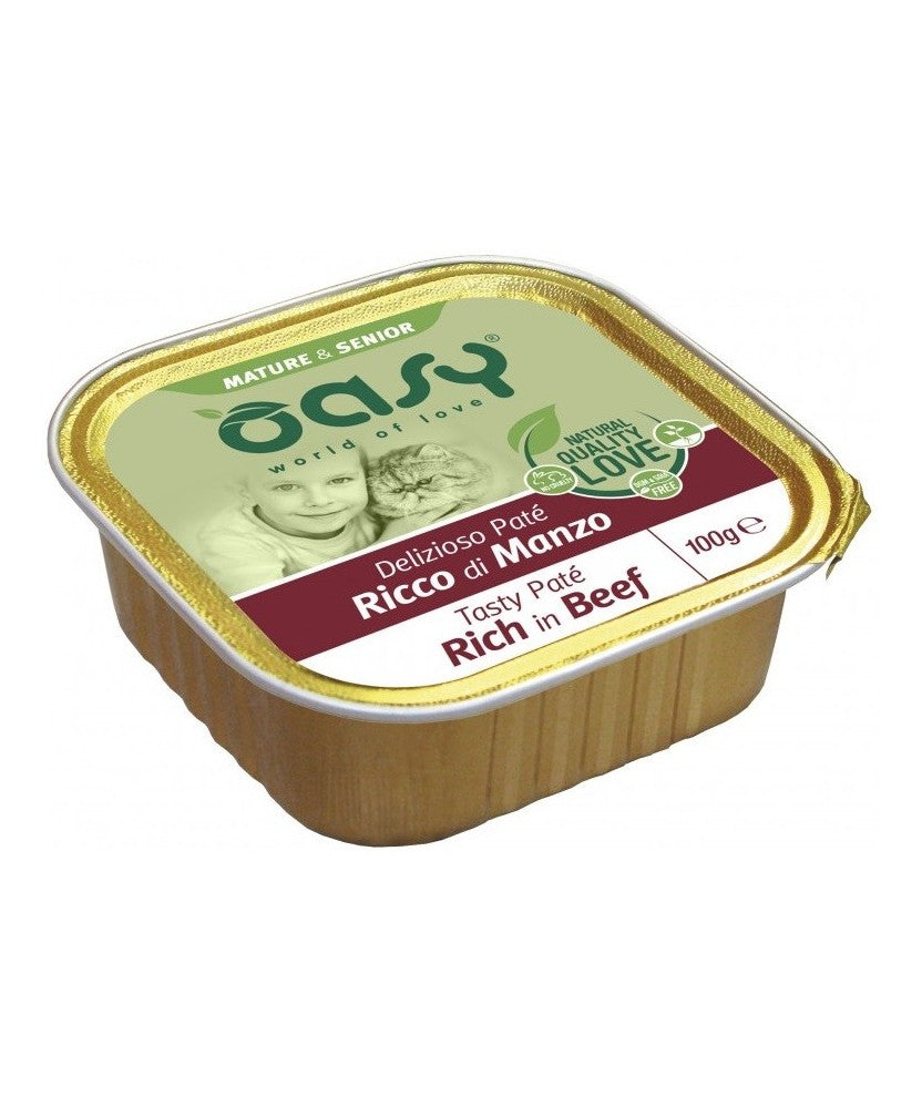 Oasy Delizioso Patè Mature & Senior Manzo Umido Gatto 100 Gr