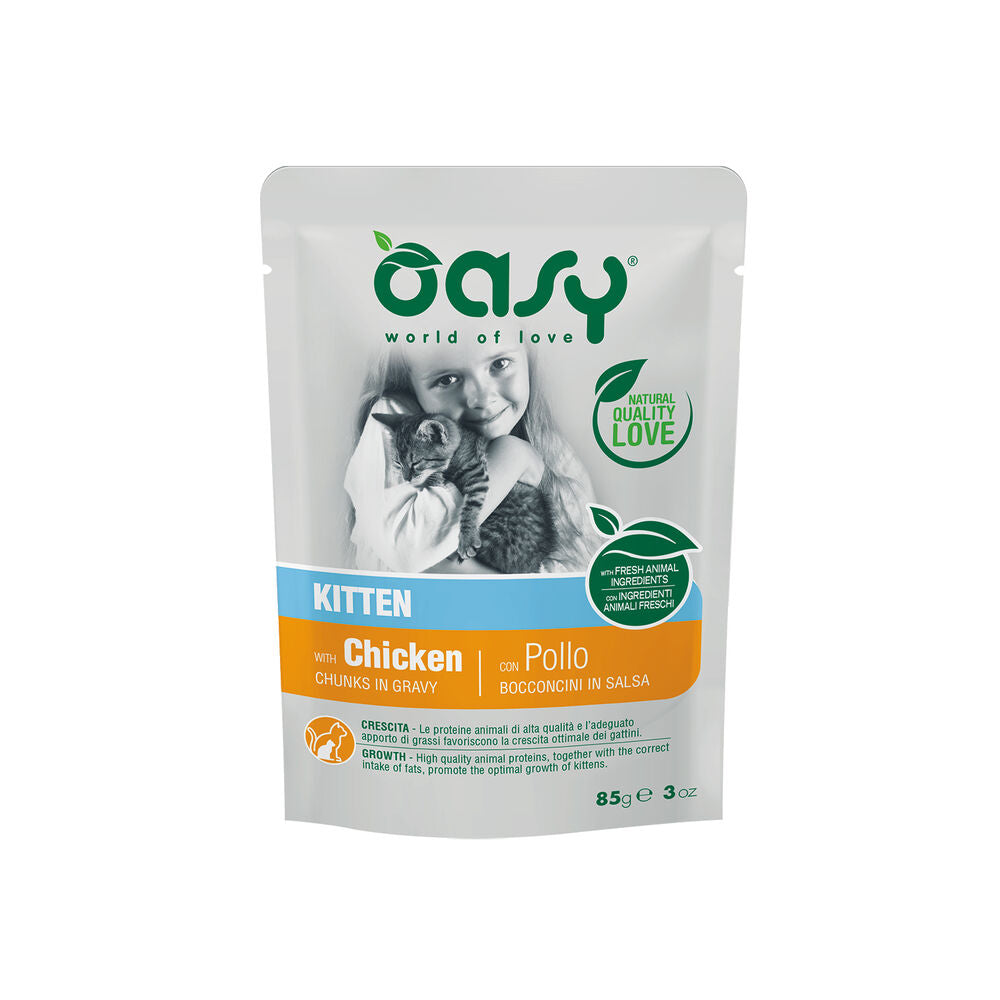Oasy Bocconcini in Salsa Pollo 85gr Per Gattini