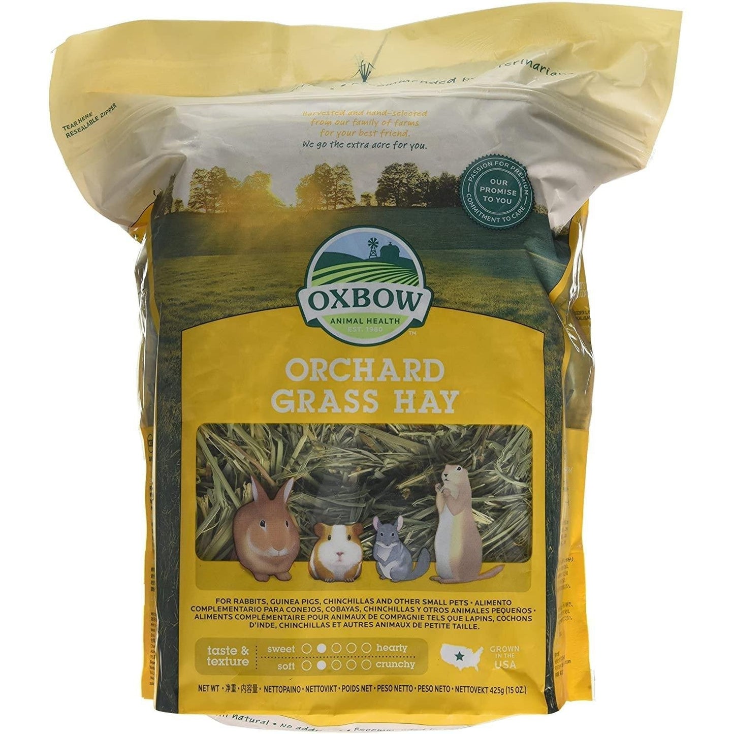 Oxbow Fieno di Erba Mazzolina Orchard Grass Hay 425 Gr Per Conigli Cavie e Chinchillà
