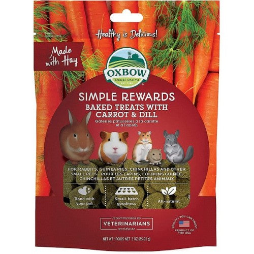 Oxbow Simple Rewards Carote e Aneto 85gr Snack per Roditori