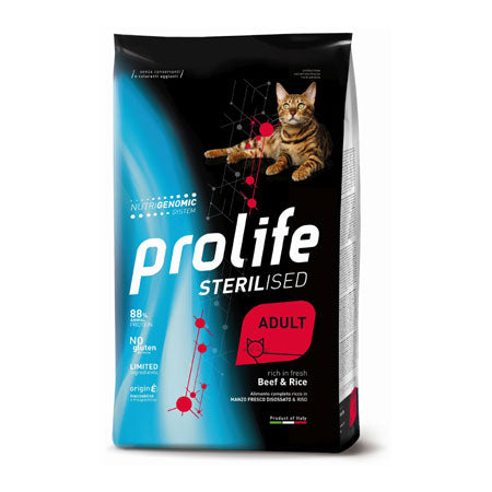 Prolife Sterilised Manzo&Riso 1,5kg Crocchette per Gatti