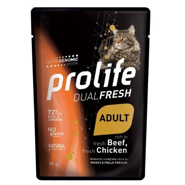 Prolife Adult Manzo&Pollo 85gr Alimento umido per Gatti