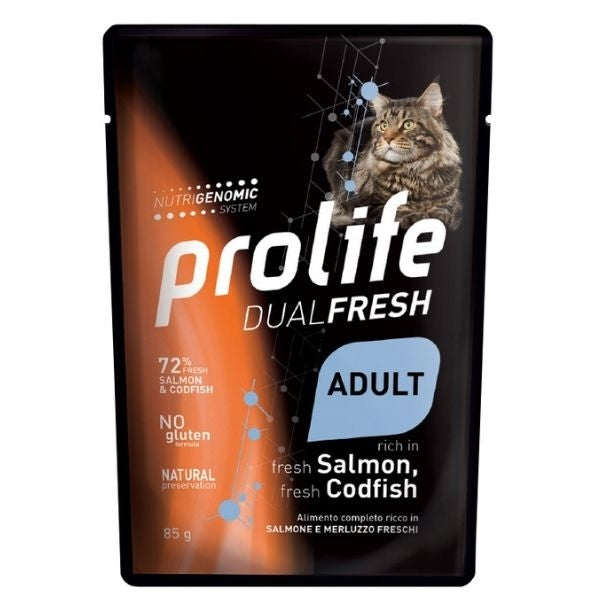 Prolife Adult Salmone&Merluzzo 85gr Alimento umido per Gatti