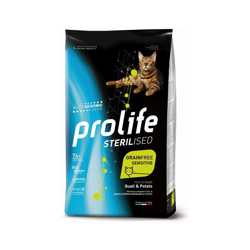 Prolife Sterilised Grain Free Quaglia&Patate 7 kg Crocchette per Gatti