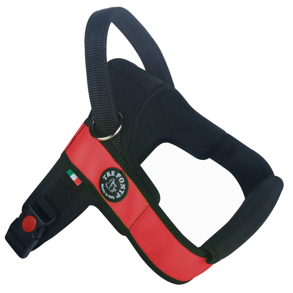 Tre Ponti Primo Plus Fibbia di Sicurezza Pettorina per Cani Rosso XXL