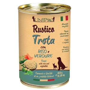 Unipro Rustico Trota Riso e Verdure per Cani - 400g