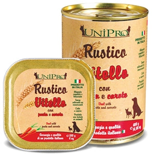 Unipro Rustico Vitello Pasta Integrale e Carote 100gr Vaschetta