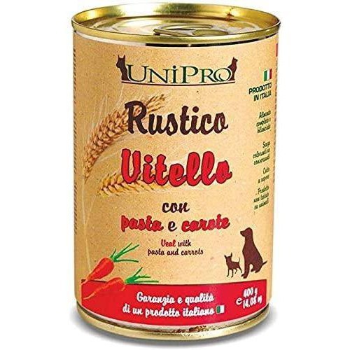 Unipro Rustico Vitello Pasta Integrale e Carote 400gr Lattina