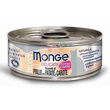 Monge Delicate Pollo con Patate e Carote 80g - Umido Gatto