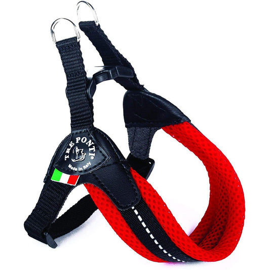Tre Ponti Pettorina per Cani Easy Fit Sottopancia Regolabile Rete - Rosso Mis.1