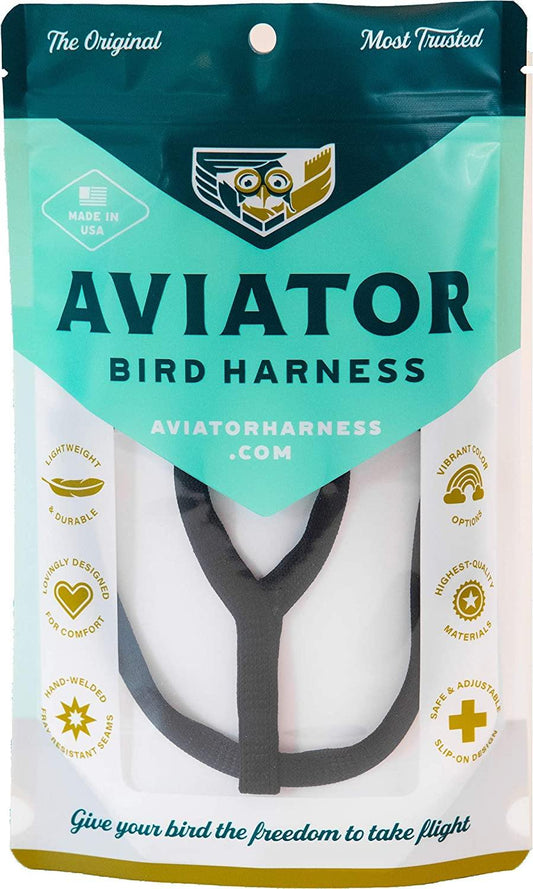 Aviator - Pettorina per Pappagalli - XS - Nero